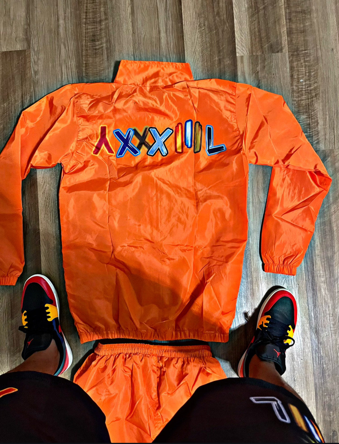 Graphic Design Windbreaker Short Set
