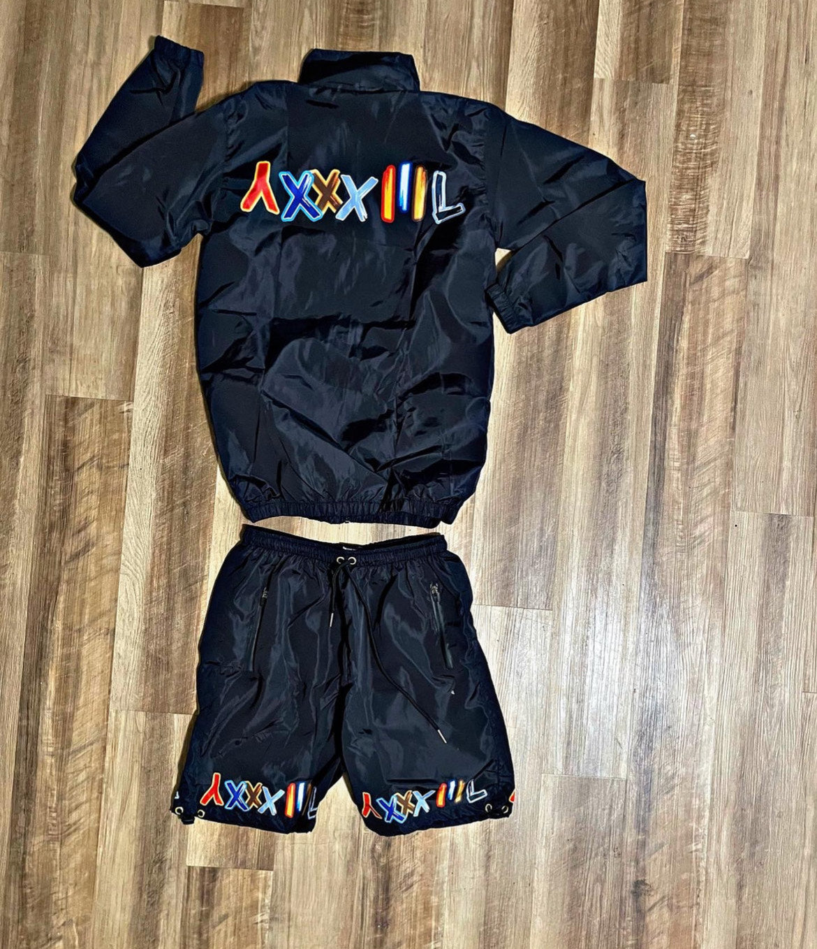 Graphic Design Windbreaker Short Set
