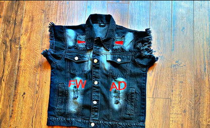 F.W.A.D. Trademark Bear Denim Vest 🐻