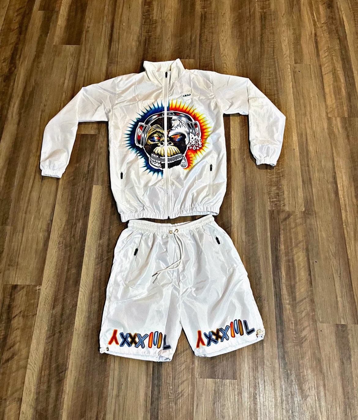 Graphic Design Windbreaker Short Set
