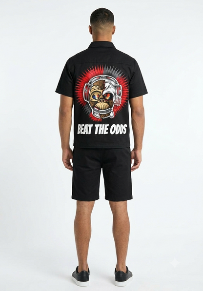 Men's Graphic Shirt & Shorts Set – Black