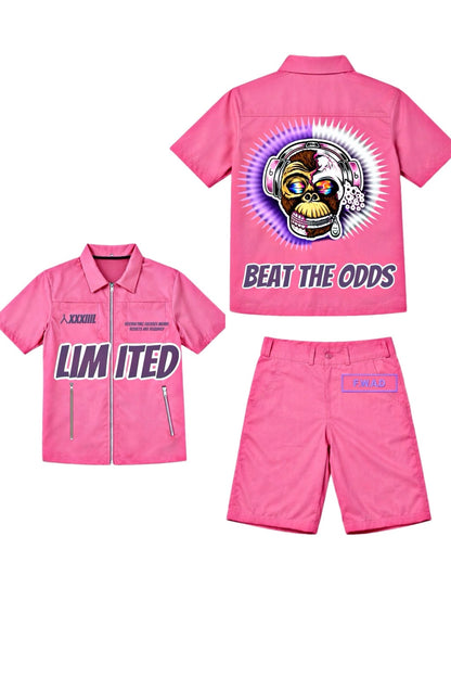 Men's Graphic Shirt & Shorts Set – Pink